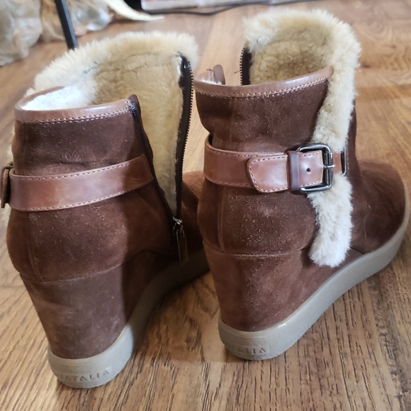 Aquatalia Suede and Shearling Booties - Picture 2 of 4